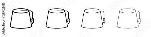 Fez hat icon linear logo isolated