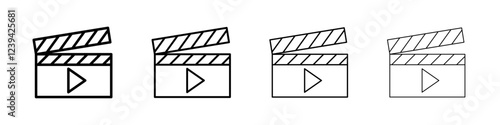 Film clapperboard icon linear logo isolated