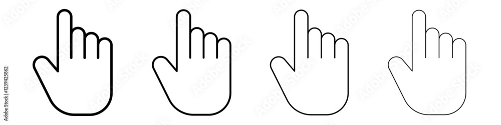 Finger icon linear logo isolated Finger icon linear logo isolated