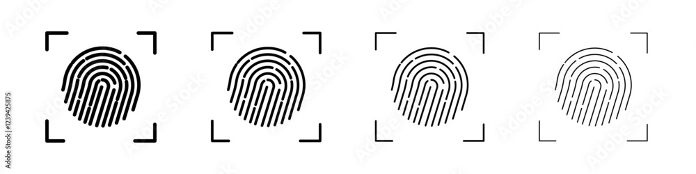 Fingerprint icon linear logo isolated Fingerprint icon linear logo isolated