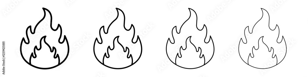 Fire flame icon linear logo isolated Fire flame icon linear logo isolated