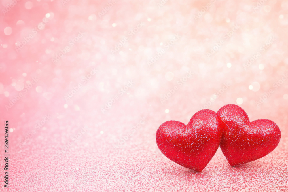 Obraz premium red Heart shapes for valentines day background