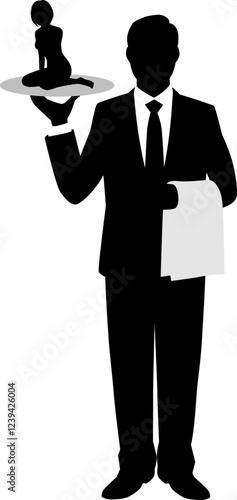 女性をアテンドする男性ビジネスマン