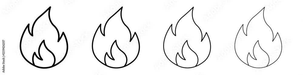 Flame icon linear logo isolated Flame icon linear logo isolated