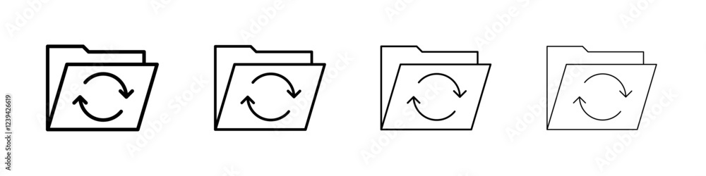 Folder sync icon linear logo isolated Folder sync icon linear logo isolated