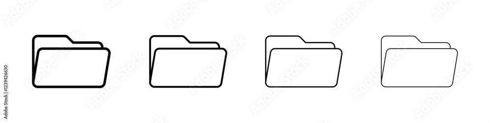 Folder icon linear logo isolated Folder icon linear logo isolated