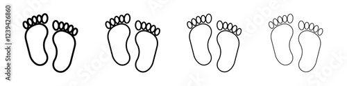 Foot icon linear logo isolated