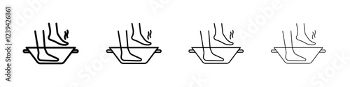 Foot Soak icon linear logo isolated