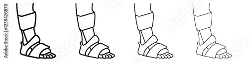 Foot splint icon linear logo isolated