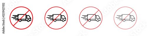 forbidden fast truck icon linear logo isolated