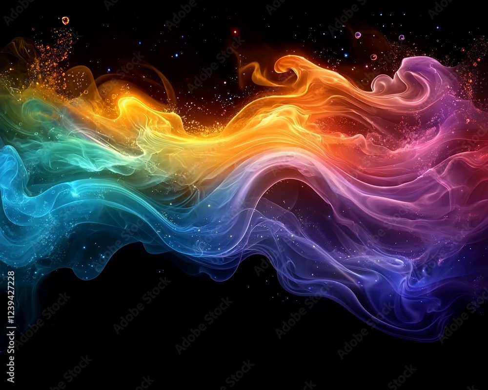 Fototapeta premium Colorful smoke swirls abstract background; design element