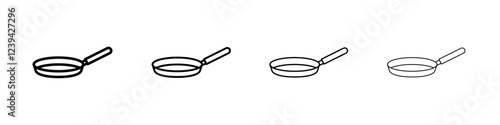 Frying pan icon linear logo isolated