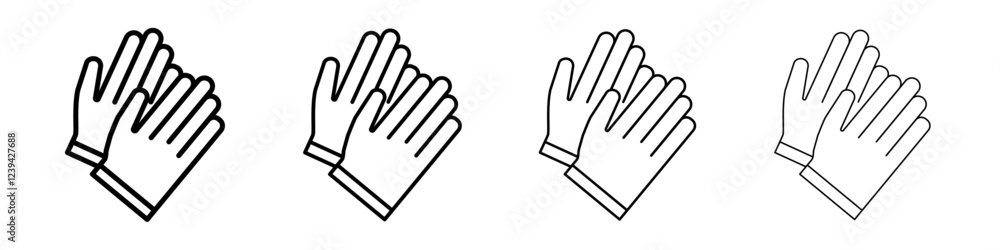 Garden gloves icon linear logo isolated Garden gloves icon linear logo isolated