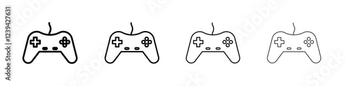 Gaming Controller Icon linear logo isolated