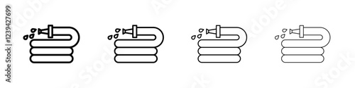 garden hose icon linear logo isolated