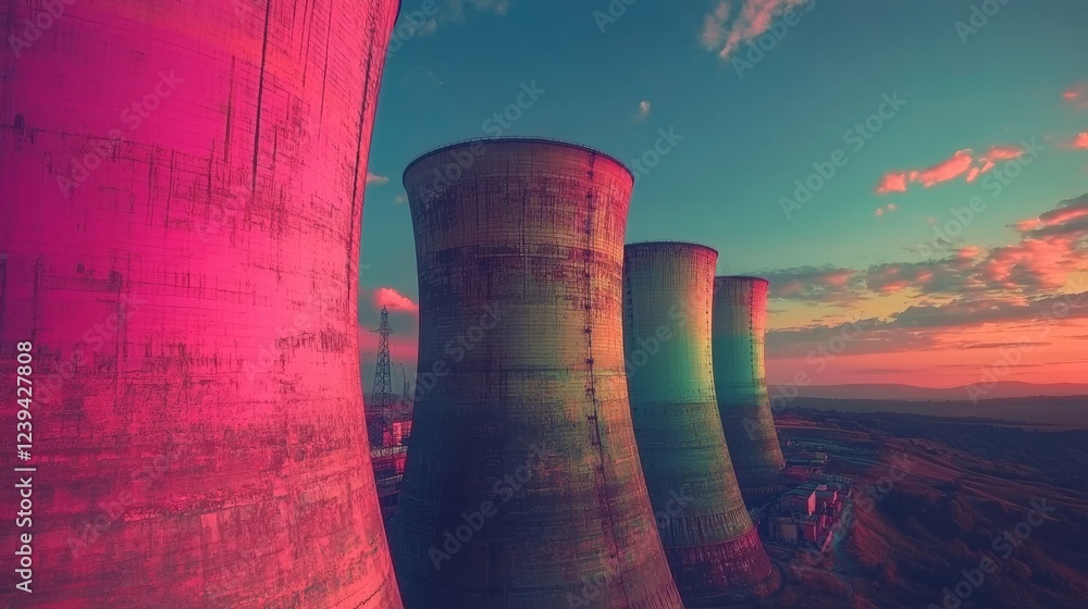 Fototapeta premium From Orlando Towers in Soweto, bungee jumpers create a stunning panoramic view as they soar
