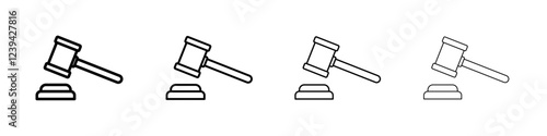 Gavel icon linear logo isolated
