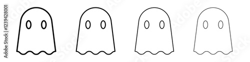 Ghost icon linear logo isolated