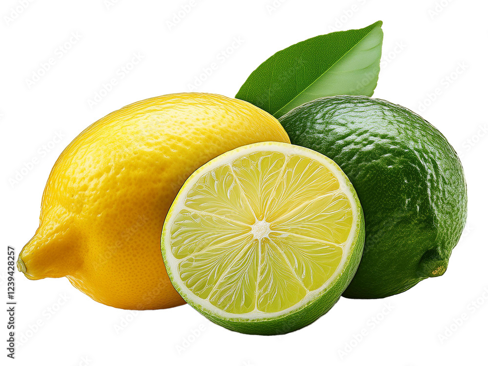lemon and limes isolated