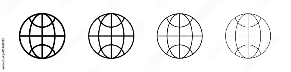Globe icon linear logo isolated Globe icon linear logo isolated