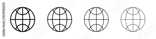Globe icon linear logo isolated