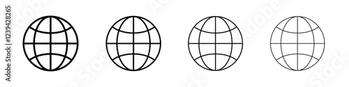 Globe icon linear logo isolated