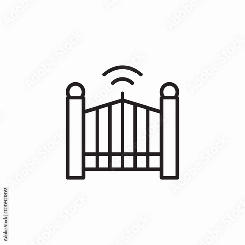 smart gate icon sign vector