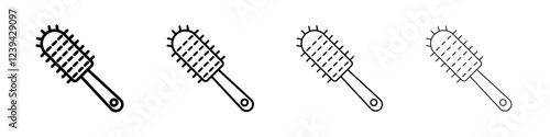 Hair comb icon linear logo isolated