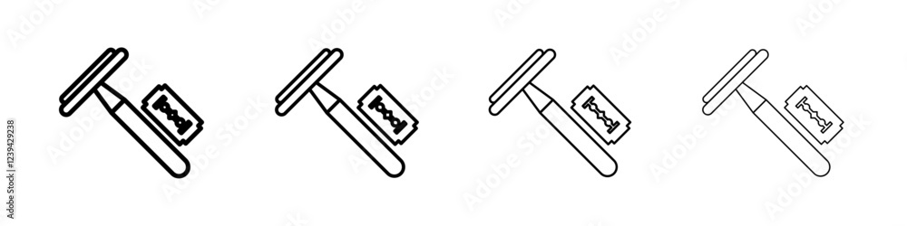Hair removing razor icon linear logo isolated Hair removing razor icon linear logo isolated