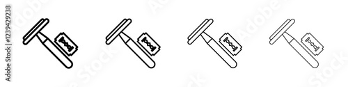 Hair removing razor icon linear logo isolated