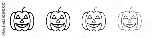 Halloween pumpkin icon linear logo isolated