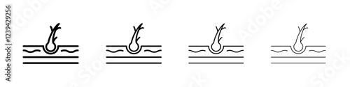 Hair Split Ends icon linear logo isolated