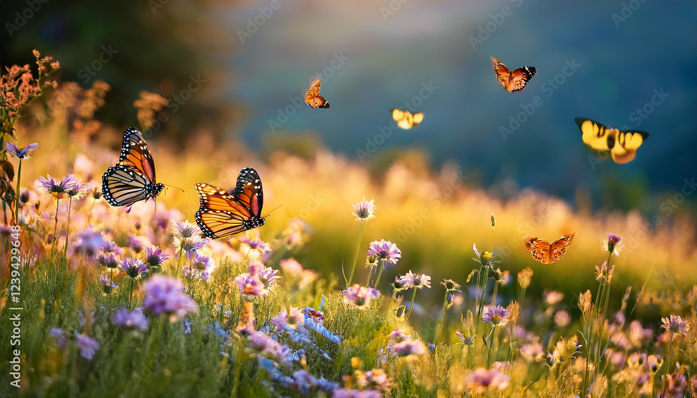 photograph of butterflies fluttering among wildflowers in g heritage photograph of butterflies fluttering among wildflowers in g heritage