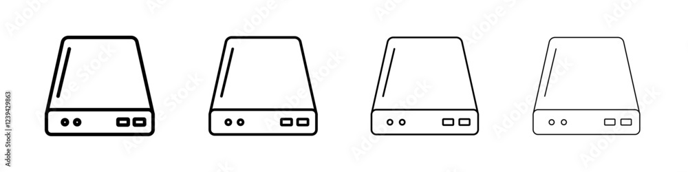 Hard drive icon Outline sign symbol set Hard drive icon Outline sign symbol set