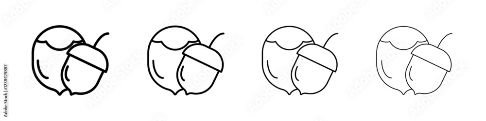Hazelnut icon Outline sign symbol set Hazelnut icon Outline sign symbol set