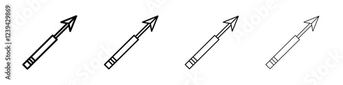 harpoon icon Outline sign symbol set