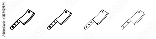 Hatchet icon Outline sign symbol set