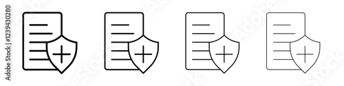 Health insurance icon Outline sign symbol set