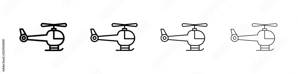 Helicopter icon Outline sign symbol set Helicopter icon Outline sign symbol set