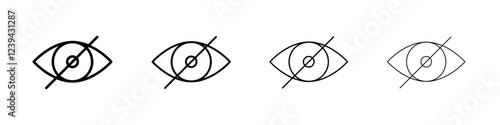 Hide icon Outline sign symbol set