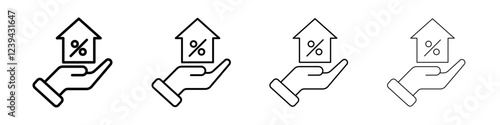 home loan icon Outline sign symbol set