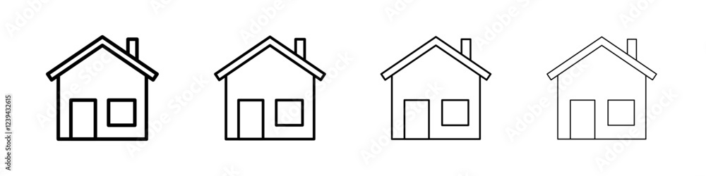 House icon Outline sign symbol set House icon Outline sign symbol set