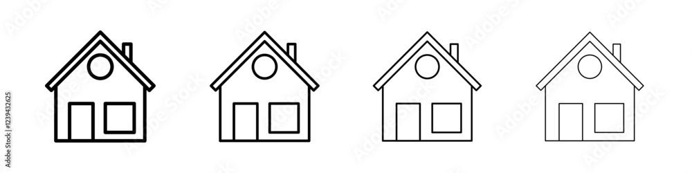 House icon Outline sign symbol set House icon Outline sign symbol set