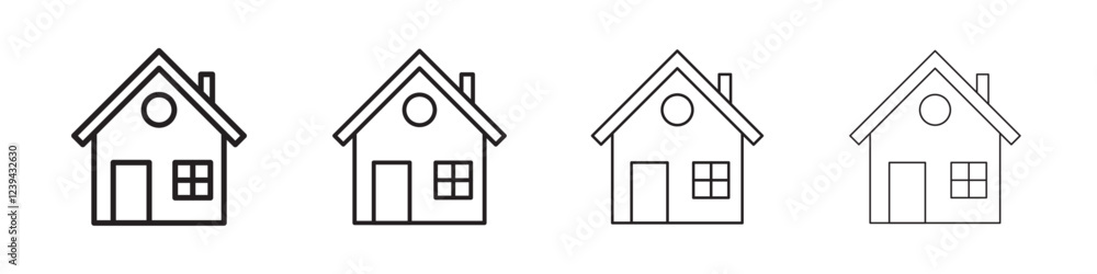 House icon Outline sign symbol set House icon Outline sign symbol set