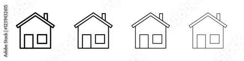 House icon Outline sign symbol set