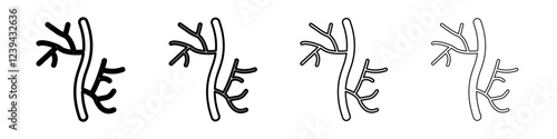 Human artery icon Outline sign symbol set