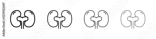 Human kidneys icon Outline sign symbol set
