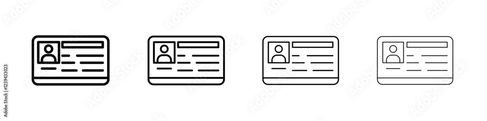 Id card icon Outline sign symbol set Id card icon Outline sign symbol set