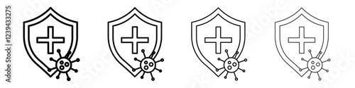 immunity icon Outline sign symbol set