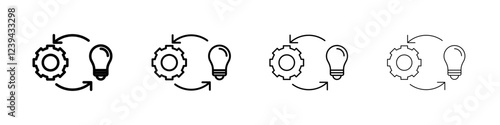 Implementation icon Outline sign symbol set